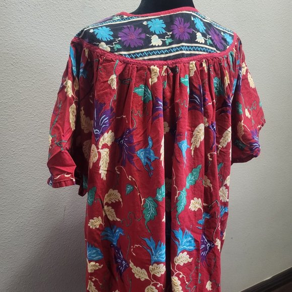 Phases Vintage Retro Women's Long Dress w/Pockets, Red Multicolored, 4X - Picture 3 of 10